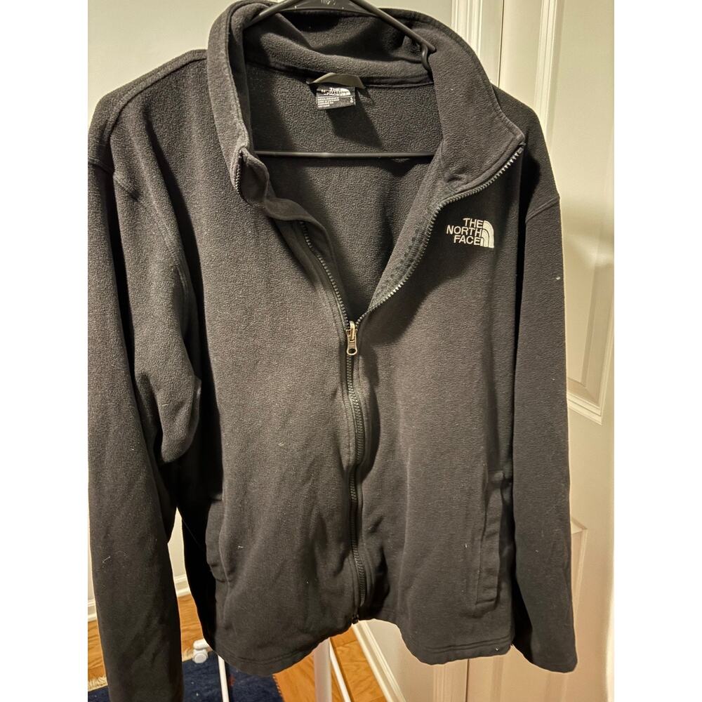 The North Face Men's full-zip thin polyester jacket, Black, size Large